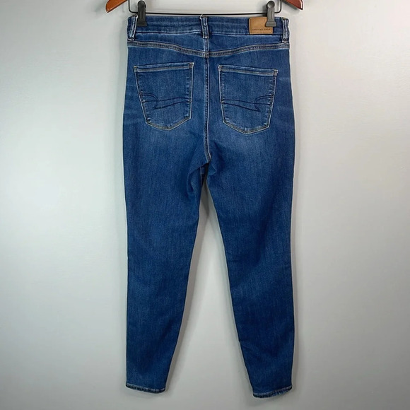 AMERICAN EAGLE Curvy Hi-Rise Jegging Jeans Blue Dark Wash Denim Stretch Size 6 - Picture 6 of 12